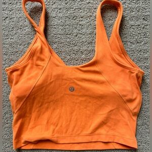 Lululemon neon orange cropped align tank